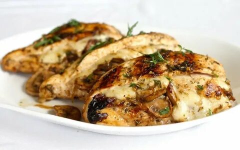 Куриная грудка запеченная с грибами в духовке