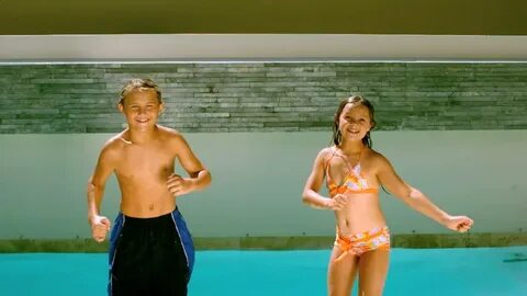 My brother and i swimming almost every