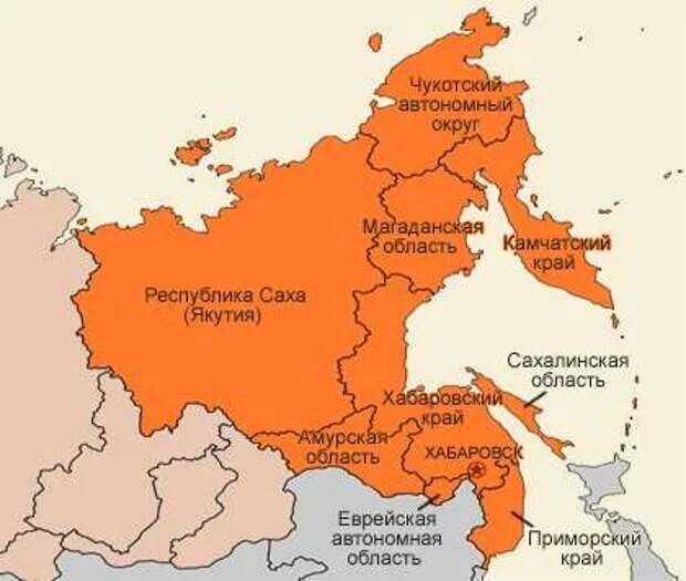 Какие области входят в дальний восток. Дальневосточный федеральный округ на карте на карте России. Границы дальнего Востока на карте. Дальний Восток с кем граничит карта. Дальний Восток на карте границы региона.