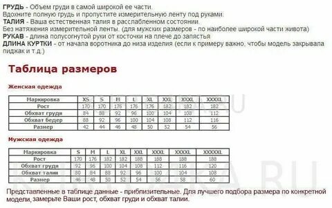 Lime размерная сетка
