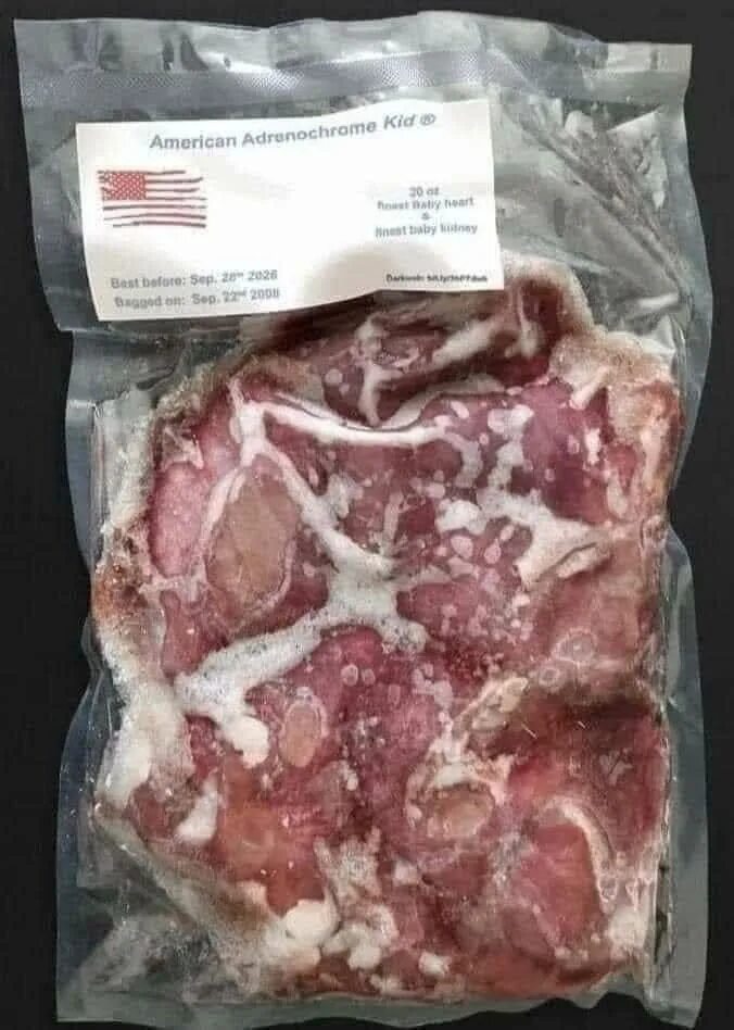 Человеческое мясо в упаковке. Адренохром элита.