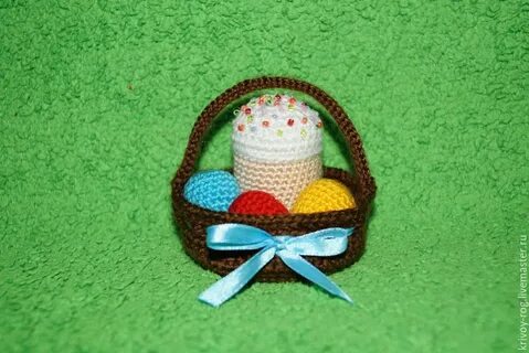 Корзина пасхальная крючком