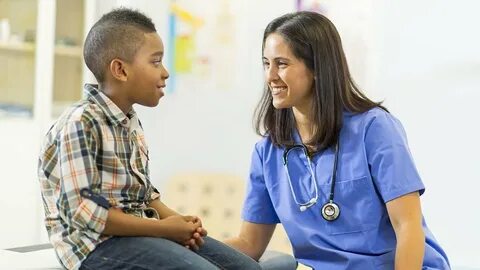 A paediatrician treats children