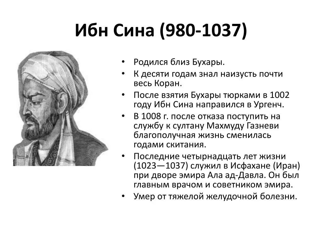 Врач авиценна был. Ибн сина 980-1037.