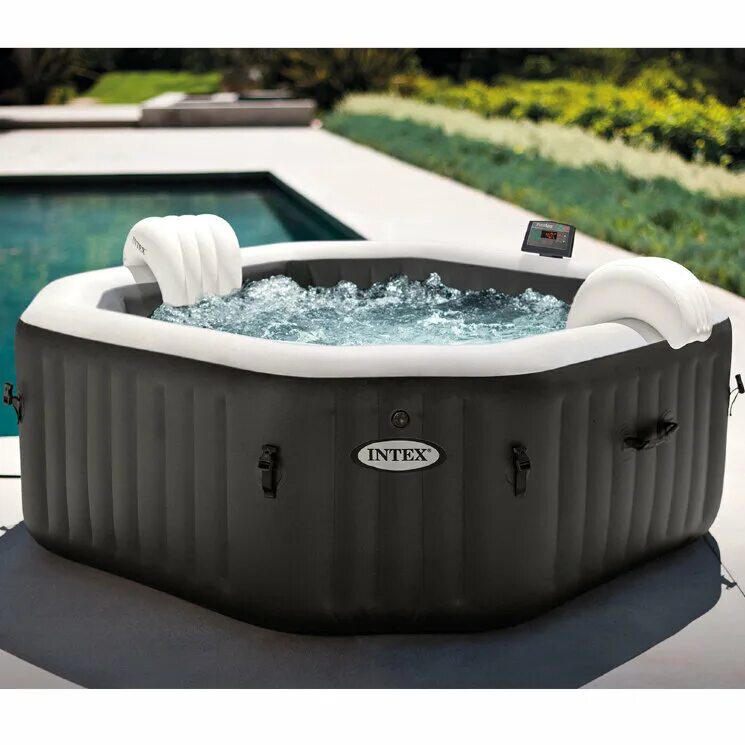 Джакузи "Intex 28458 PURESPA Jet and Bubble Deluxe». Джакузи Intex 28454. Надувная джакузи Intex PURESPA Jet and Bubble Deluxe ; артикул 28462. Надувной бассейн-джакузи Intex 28458 Jet Bubble Deluxe Onyx 201*71 см.