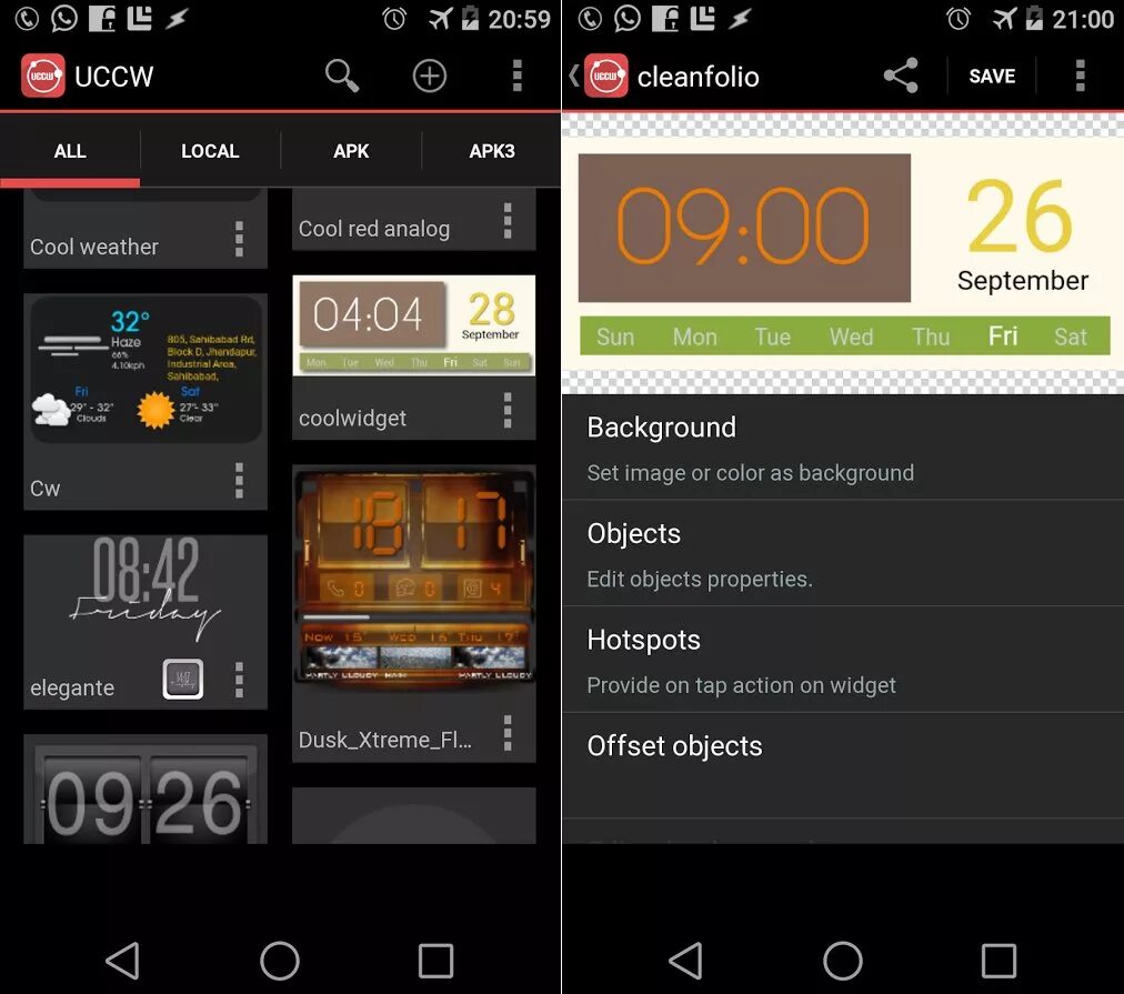 Action widget