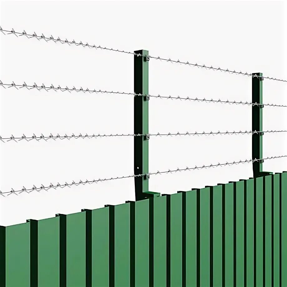 Наконечник прямой для крепления ПББ 500, 600 RAL 6005. Кронштейн y-образный (под СББ 680). Крепеж для колючей проволоки. Забор из профнастила с колючей проволокой. Грсу личный