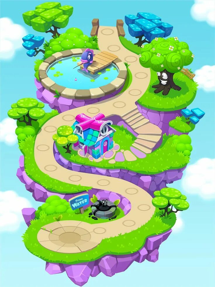 The map game. Казуальные игры. фон для игры 2d. милые казуальные игры. 2d game background.