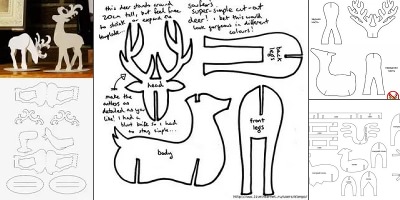 олень из картона шаблоны схемы