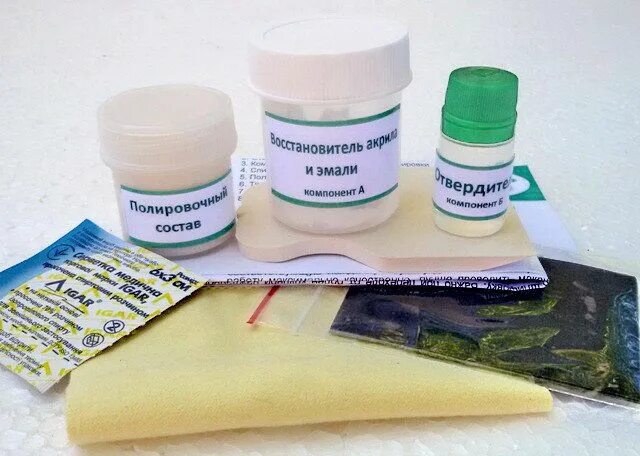 ремкомплект (517507) для акриловых ванн. ремкомплект для сколов ванной. ремкомплект для сколов ванн. набор для сквозных пробоин и трещин аква finish armo. ремкомплект для сколов ванн econom profi.