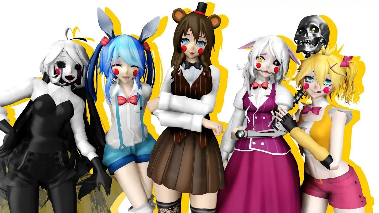 Фнаф девушки. Фнаф mmd. фнаф 2 ммд. ммд фнаф. фнаф 2 ммд фредди девушка.