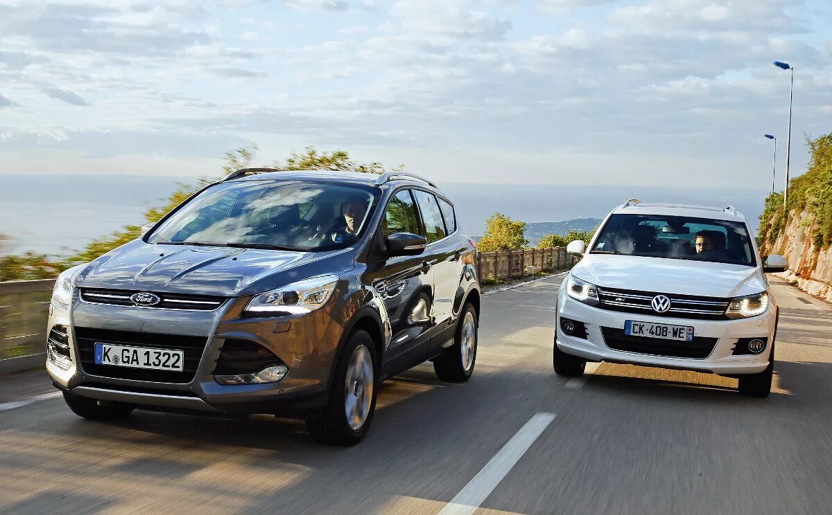 Ford Kuga vs. Ford Tiguan. Ford Kuga 2. Форд Фольксваген Тигуан.