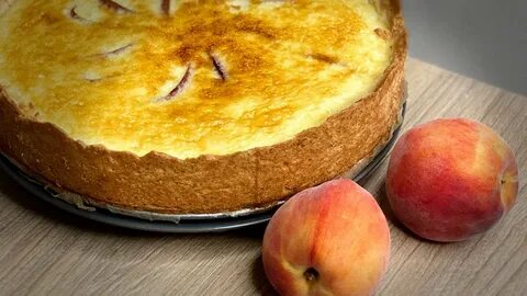 Заливной пирог с персиками свежими рецепт