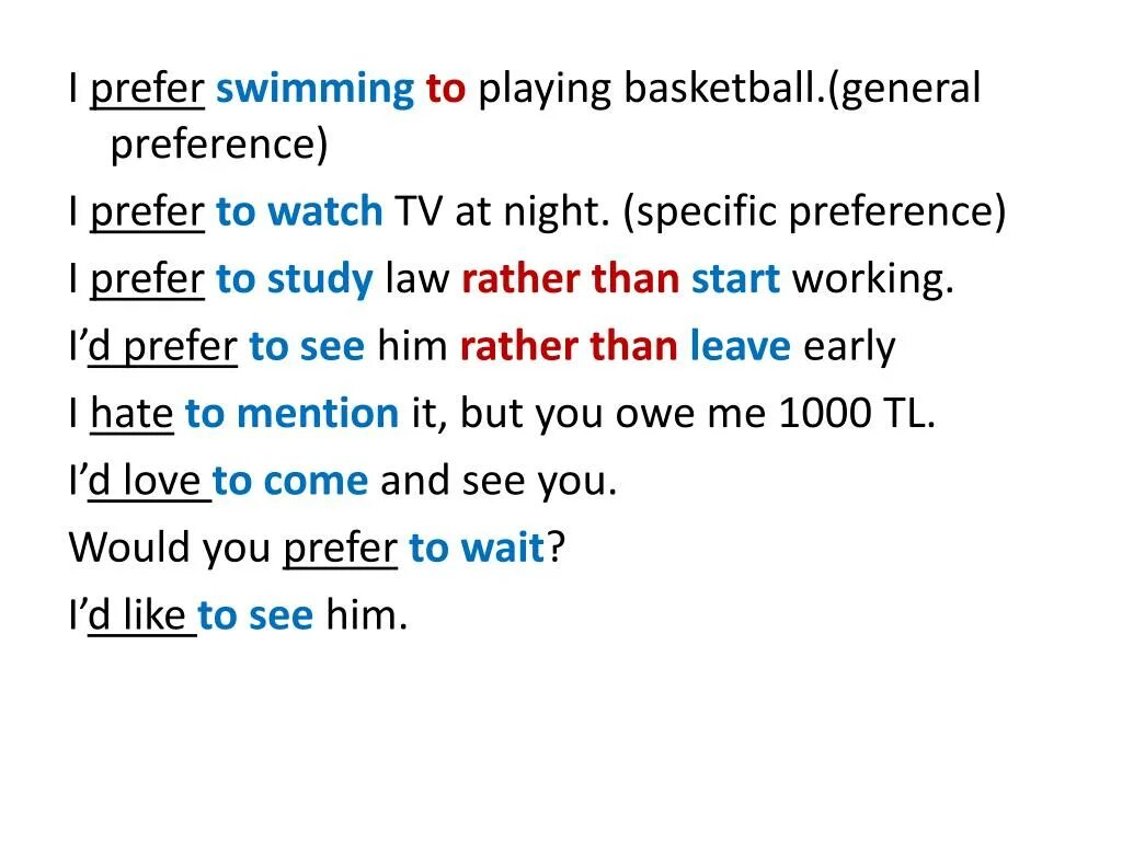 Prefer rather than. Предложения с prefer. Предложения с prefer с ing. Would prefer предложения. I prefer.