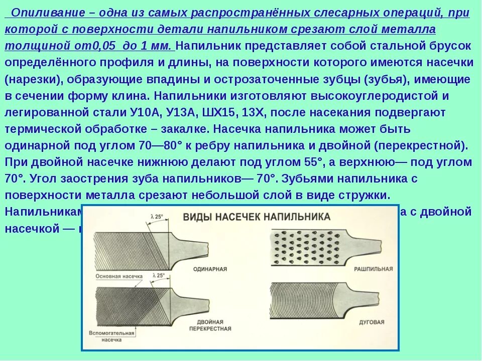 Детали напильника
