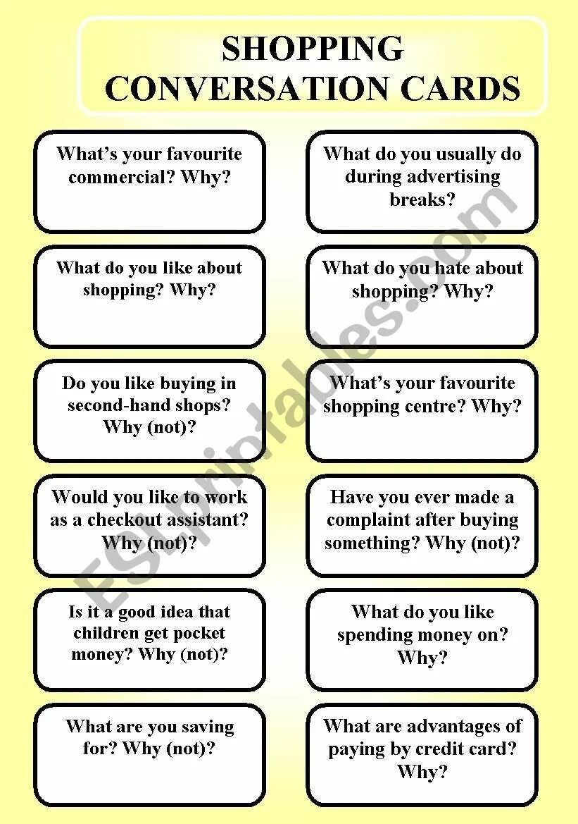 Shopping conversation