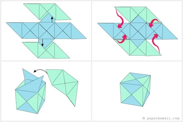 Схема выпрыгивающего кубика из бумаги Tutoriel : fabriquer sa BOX Fast-Food maison type Happy Meal Patron cube, Tutori