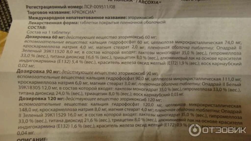 Препарат аркоксиа инструкция по применению цена отзывы