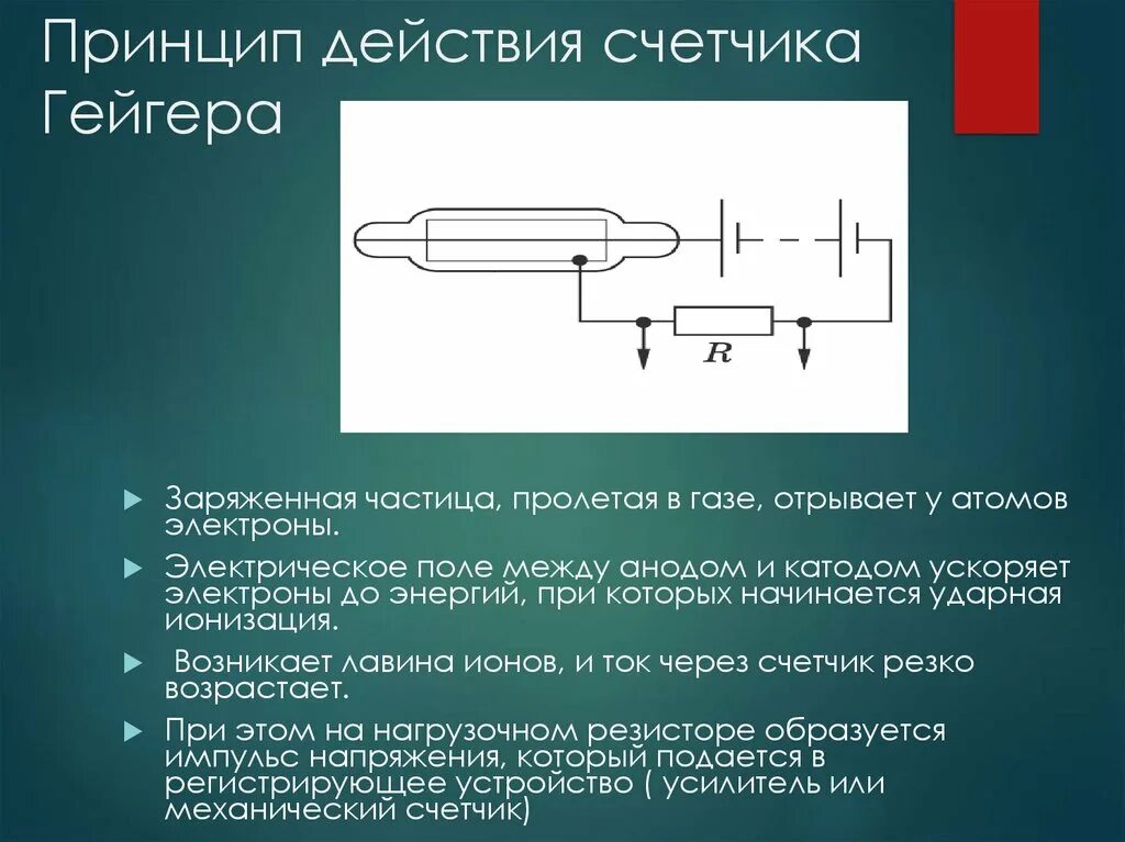 Схема устройства газоразрядного счетчика Гейгера. Счетчик Гейгера Мюллера схема. Принцип действия счетчика Гейгера. Принцип действия счётчика гецгеля. Счетчик гейгера может регистрировать возникновение ионизированных частиц