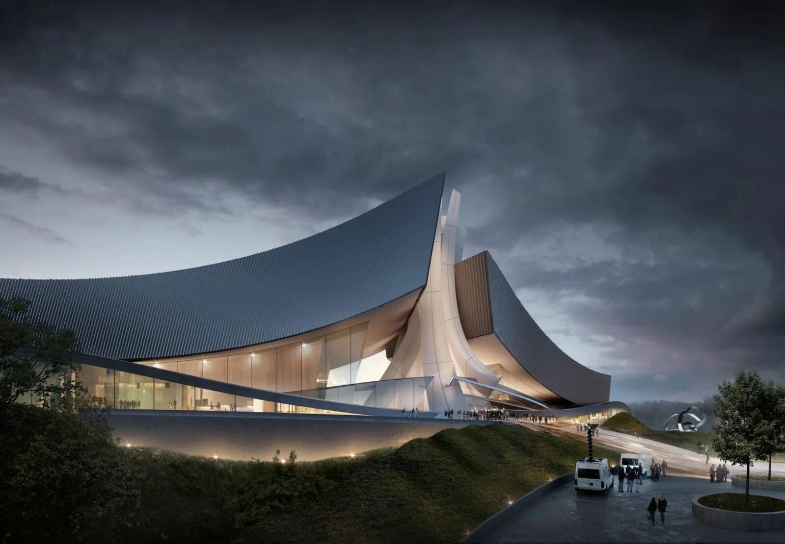 Современные общественные здания. Crashing waves concert hall, tongyeong фасад. Современные театры архитектура. Ультрасовременный театр голландии. Театр оперы линц.