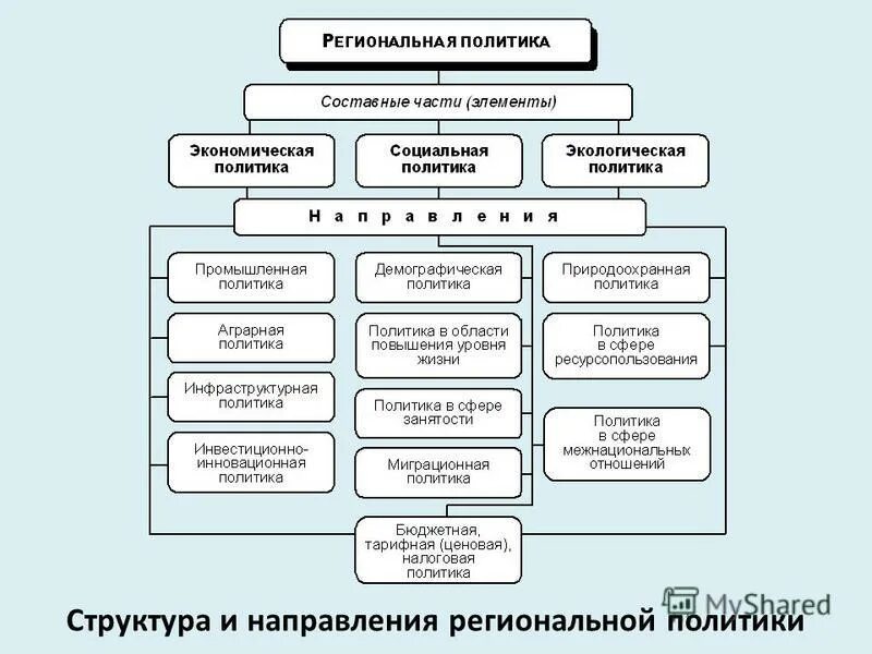 Организация регионального хозяйства. Региональная экономическая политика схема. Структура региональной политики. Региональная политика структура. Региональная политика направления.