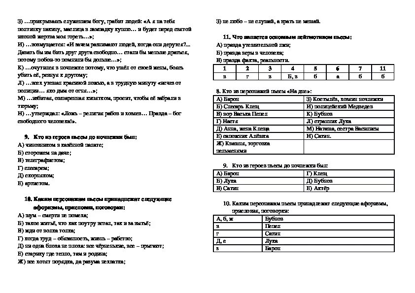 Тест детство толстой ответы