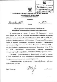 Приказ 1094н