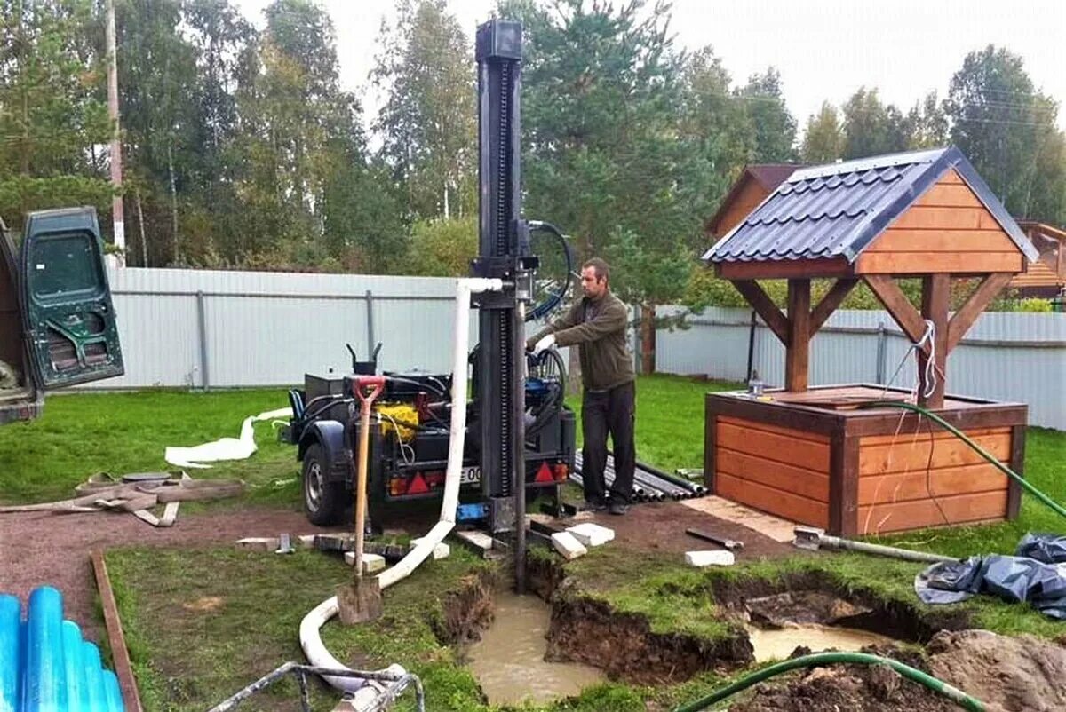 Воду на дачу бурение. Скважина на участке. Скважина на даче. Бурение скважины на участке. Скважина на воду на даче.