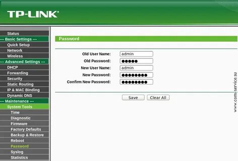 Tp link как сменить пароль