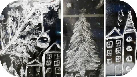 Как зубной пастой нарисовать на окне зимние