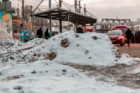 Остатки не растаявшего снега