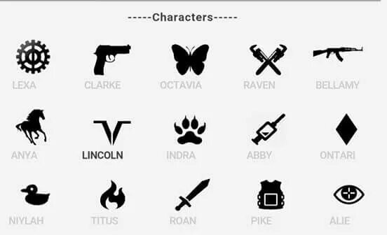 Symbol characters