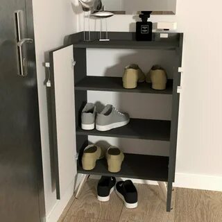 Обувница в прихожую серая
