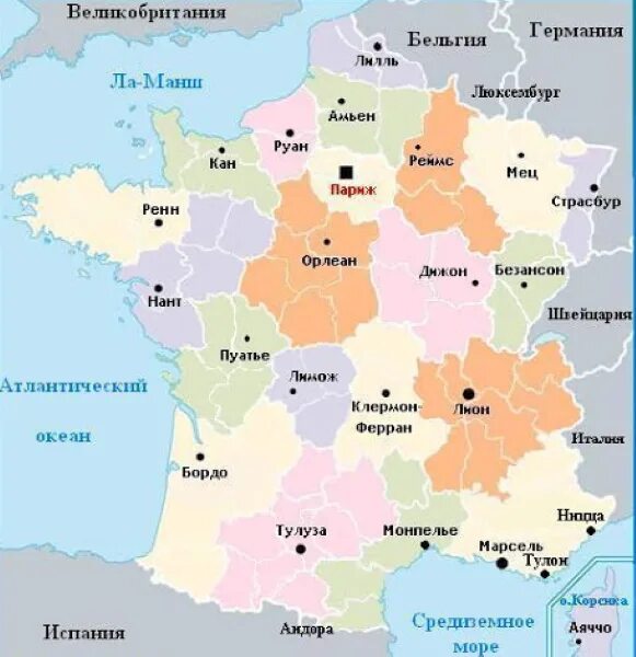Французские главные города. Крупные города Франции на карте. Карта Франции с городами на французском. Крупнейшие города Франции на карте. Главные города Франции на карте.
