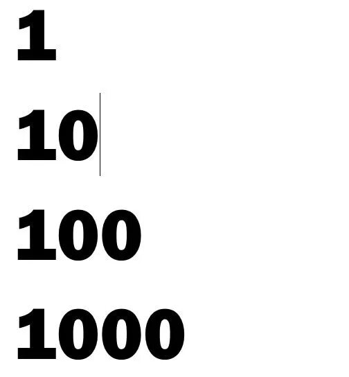 Цифры 10 100 1000