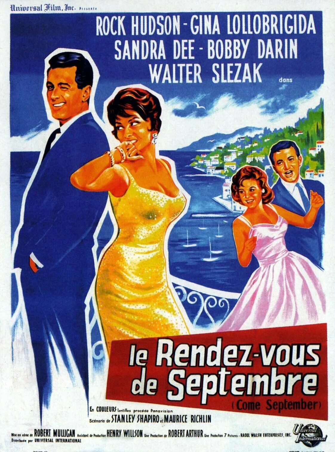 Приходи в сентябре 1961. Рок Хадсон и Джина Лоллобриджида. Приходи в сентябре.