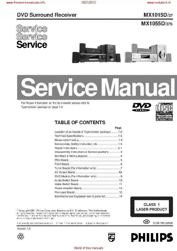 Philips mx1050d Subwoofer. Philips mx5700d. Philips DFR 1500 service manual. "Philips 150s service manual".