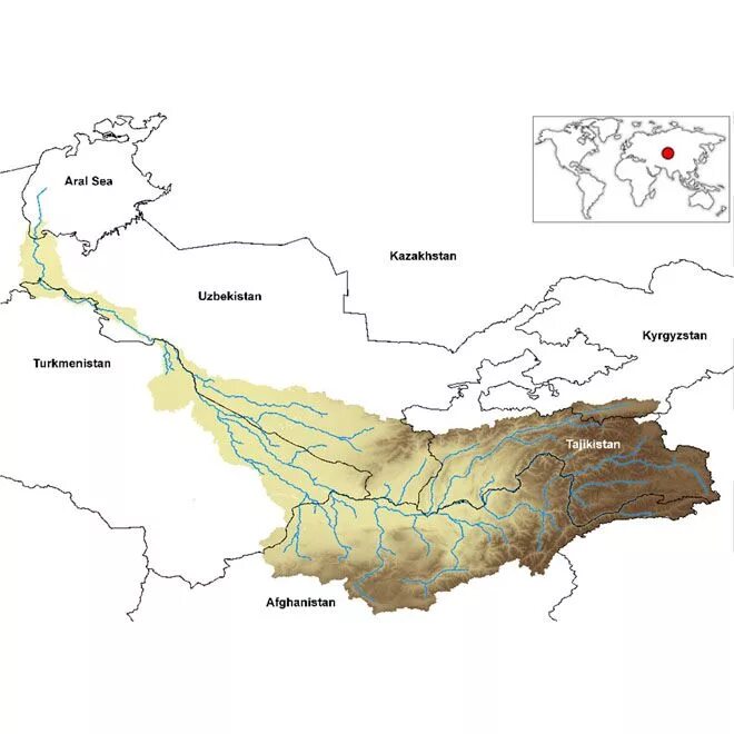 Бассейн реки Амударья. Реки Амударья и Сырдарья на карте. Исток реки Амударья.