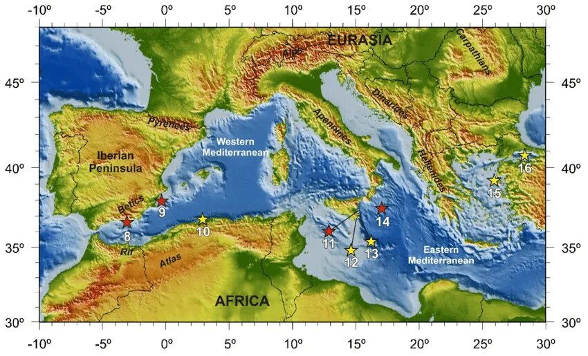 Карта рельефа Средиземноморья. Карта Средиземного моря. Черное и Средиземное море на карте. Моря в Средиземном море на карте. Средиземный океан на карте