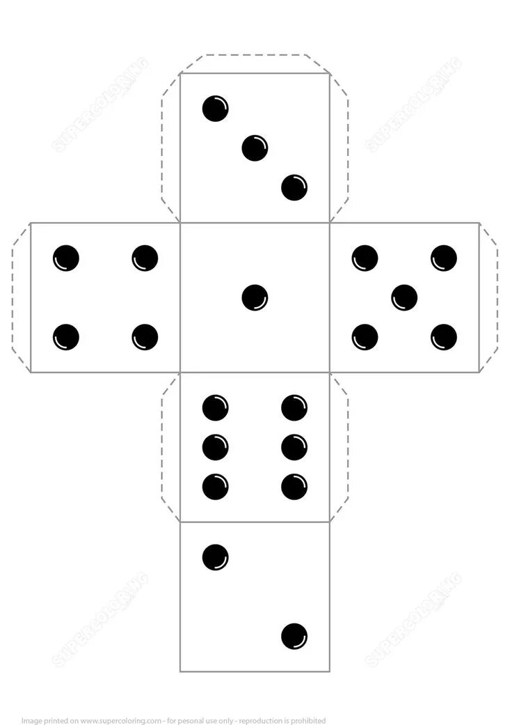 Board game cube template Royalty Free Vector Image