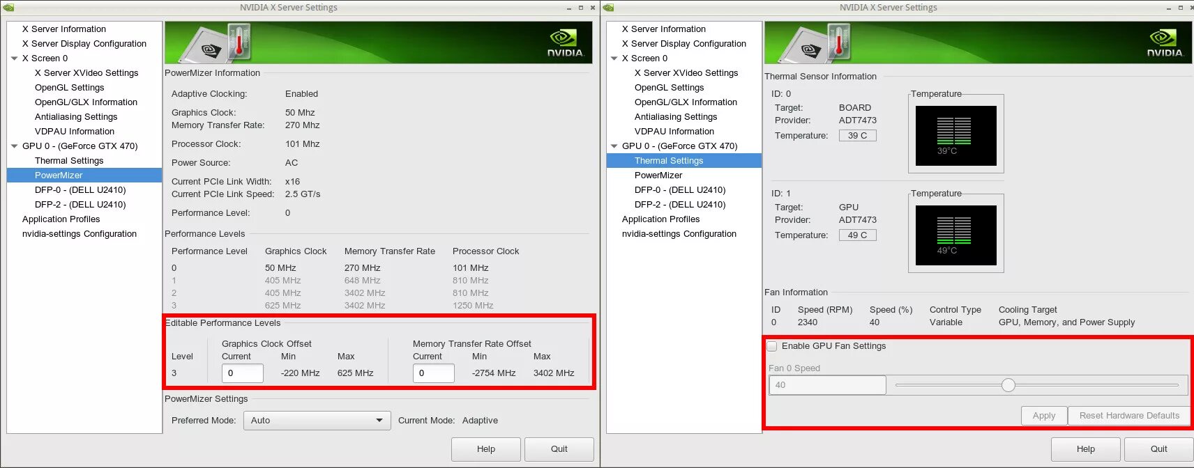 NVIDIA Control Panel Fan Speed. NVIDIA X Server settings. Linux NVIDIA Fan Control. Linux NVIDIA 390 Fan Control.