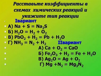 Как уравнять коэффициенты в химии