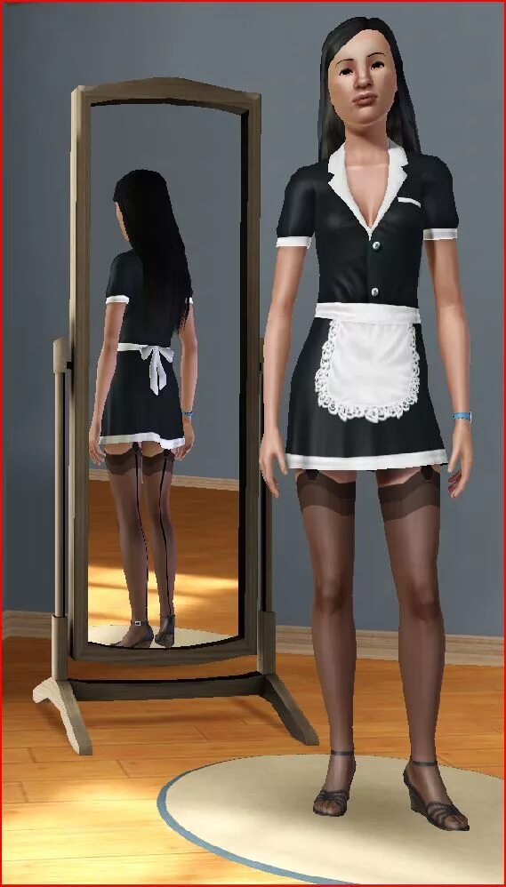 Горничная. Sims 4 maid. Sims 4 горничная. Sims 4 maid outfit. Мейдо-сан.