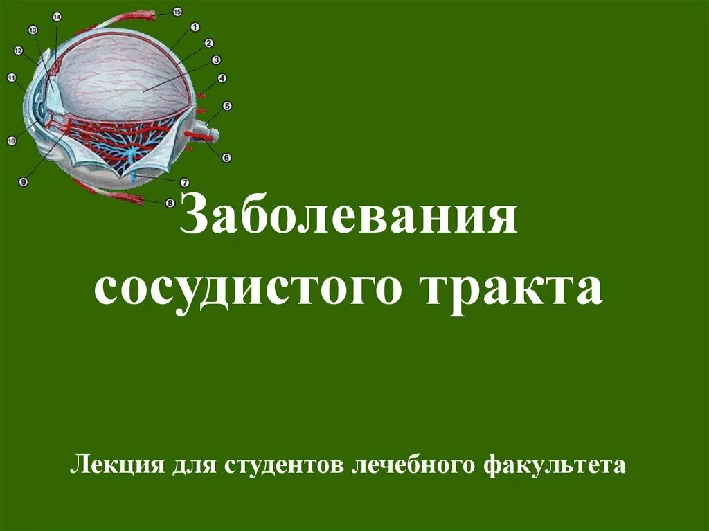 Сосудистые заболевания лекции. Заболевания сосудистого тракта. Лекция болезни сосудистого тракта. Дистрофические заболевания (увеопатии) сосудистого тракта. Аномалии развития сосудистого тракта.