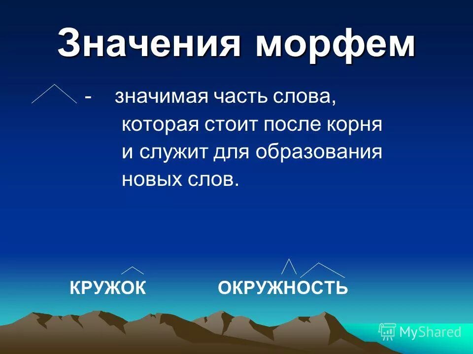 Значимые части морфем