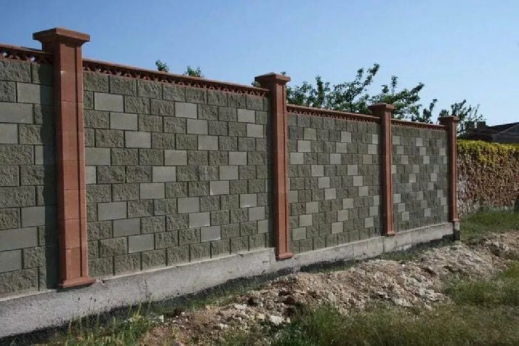 Блоки для забора размеры