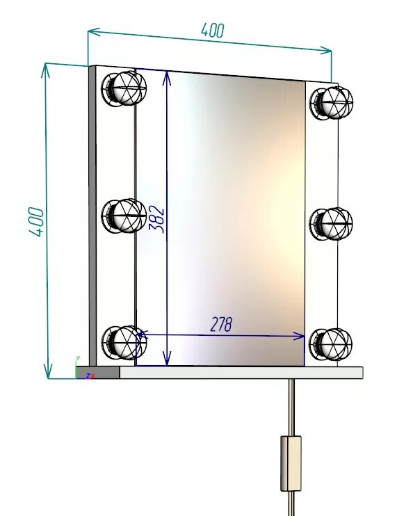 Размер настенных зеркал. Чертеж гримерного зеркала с лампочками. Схема подключения гримерного зеркала. Гримерное зеркало 180х80 чертеж. Гримерное зеркало чертеж с размерами.