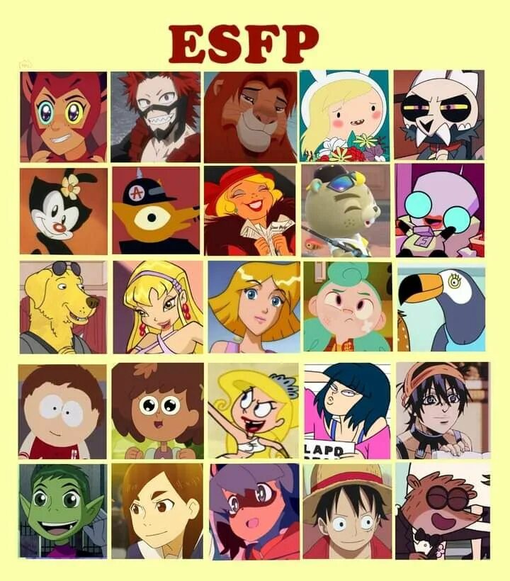 Estp тип личности mbti. Esfp тип личности персонажи. Esfp личность персонажи. Esfp персонажи. Esfp персы.