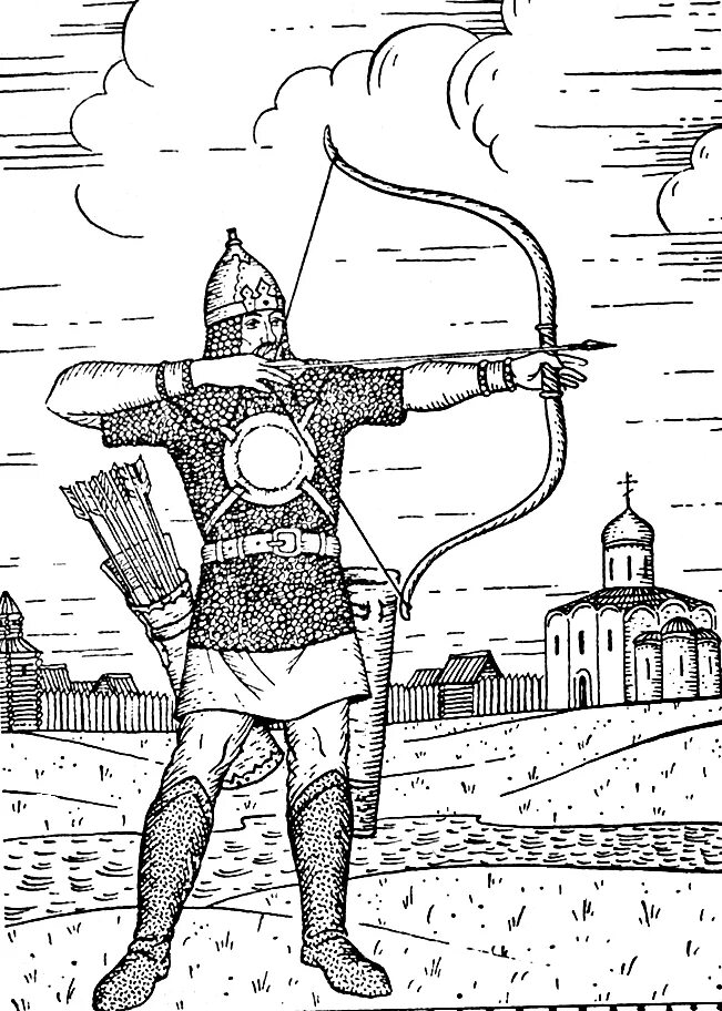 Рисунок воина руси