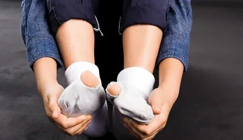 Feet in white socks